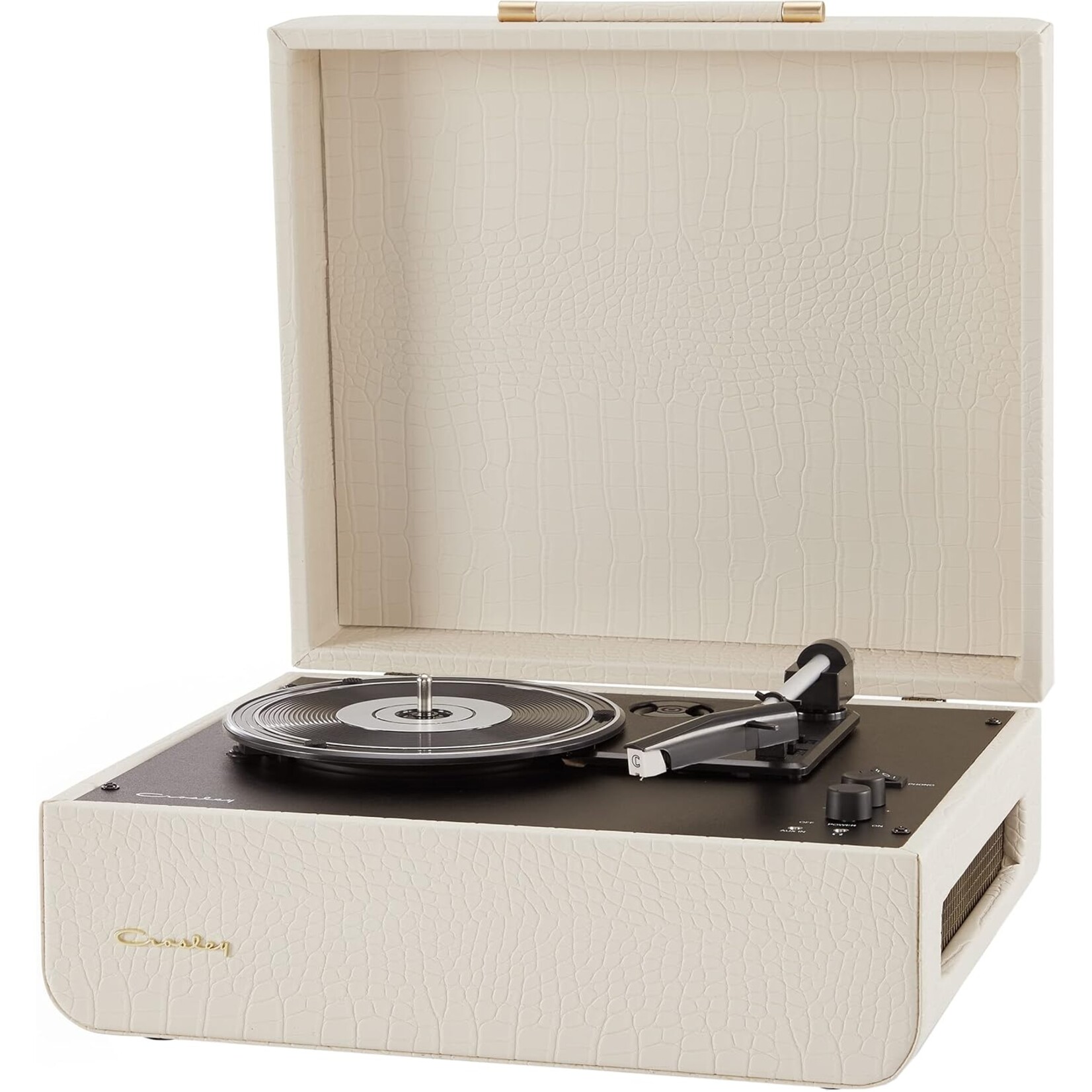 Deer Park Mercury Portable Turntable- Cream Crocodile