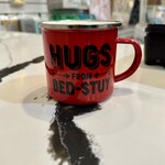 Rock Scissor Paper Hugs From Bed-Stuy Camp Mug- Red