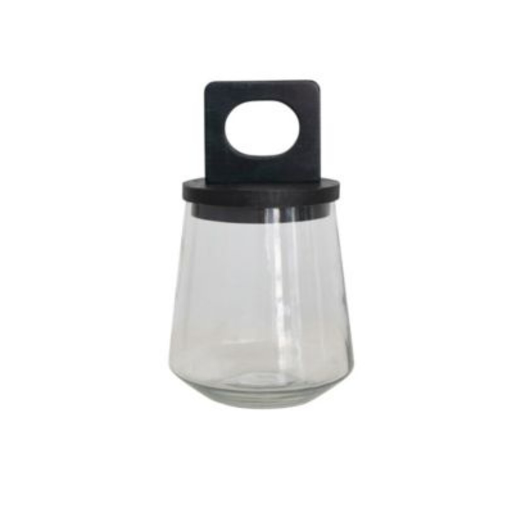 7" Glass Jar w/ Black Mango Wood Lid
