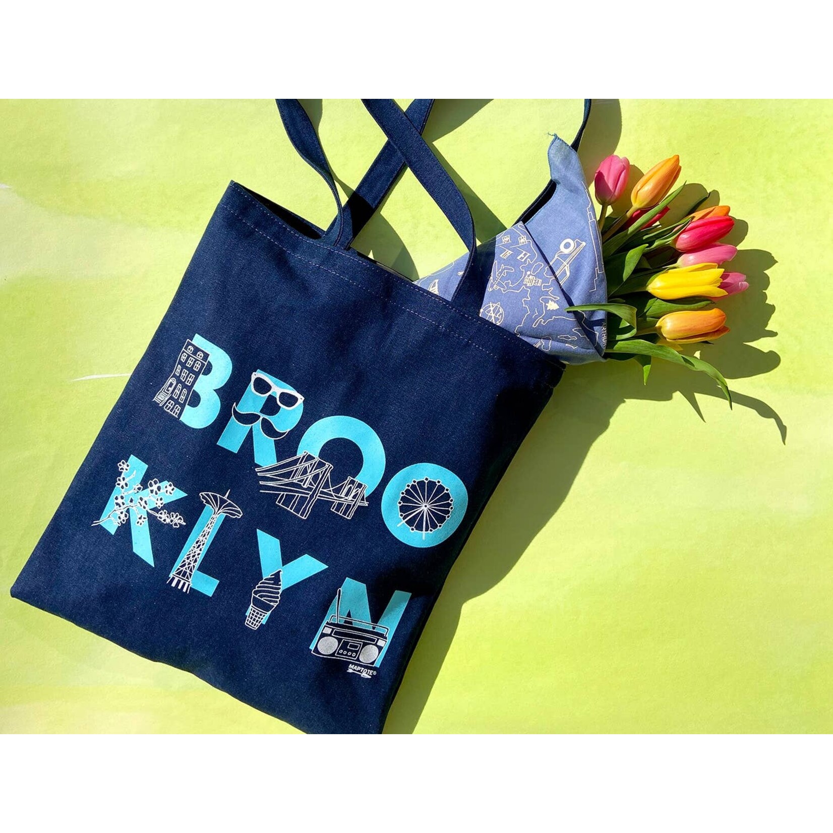 Brooklyn Font Denim Tote