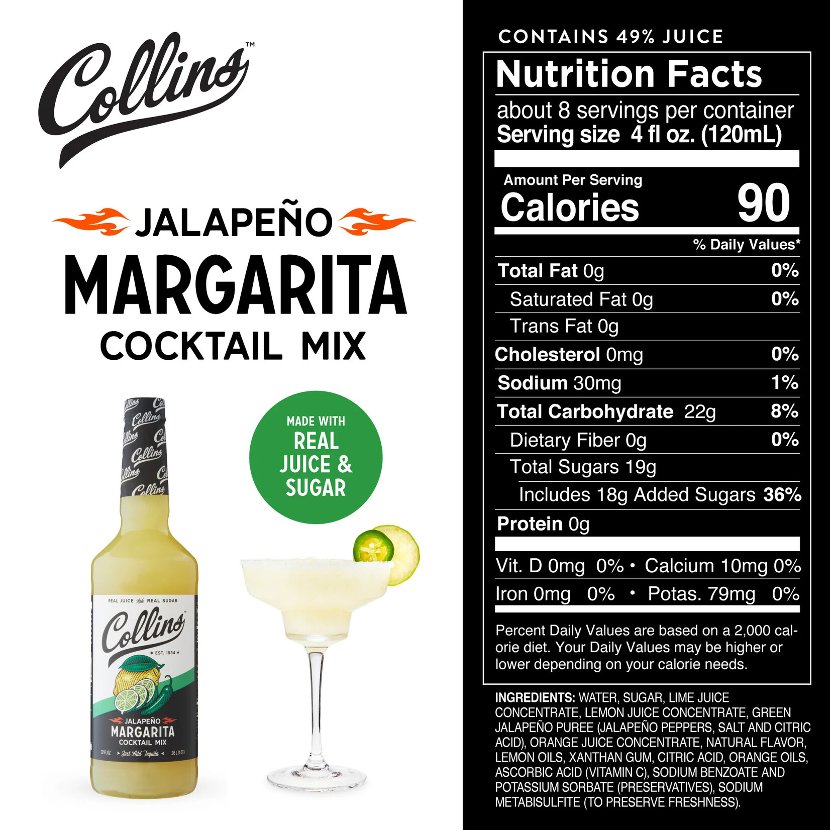 Collins Jalapeno Margarita Cocktail Mix 32 oz