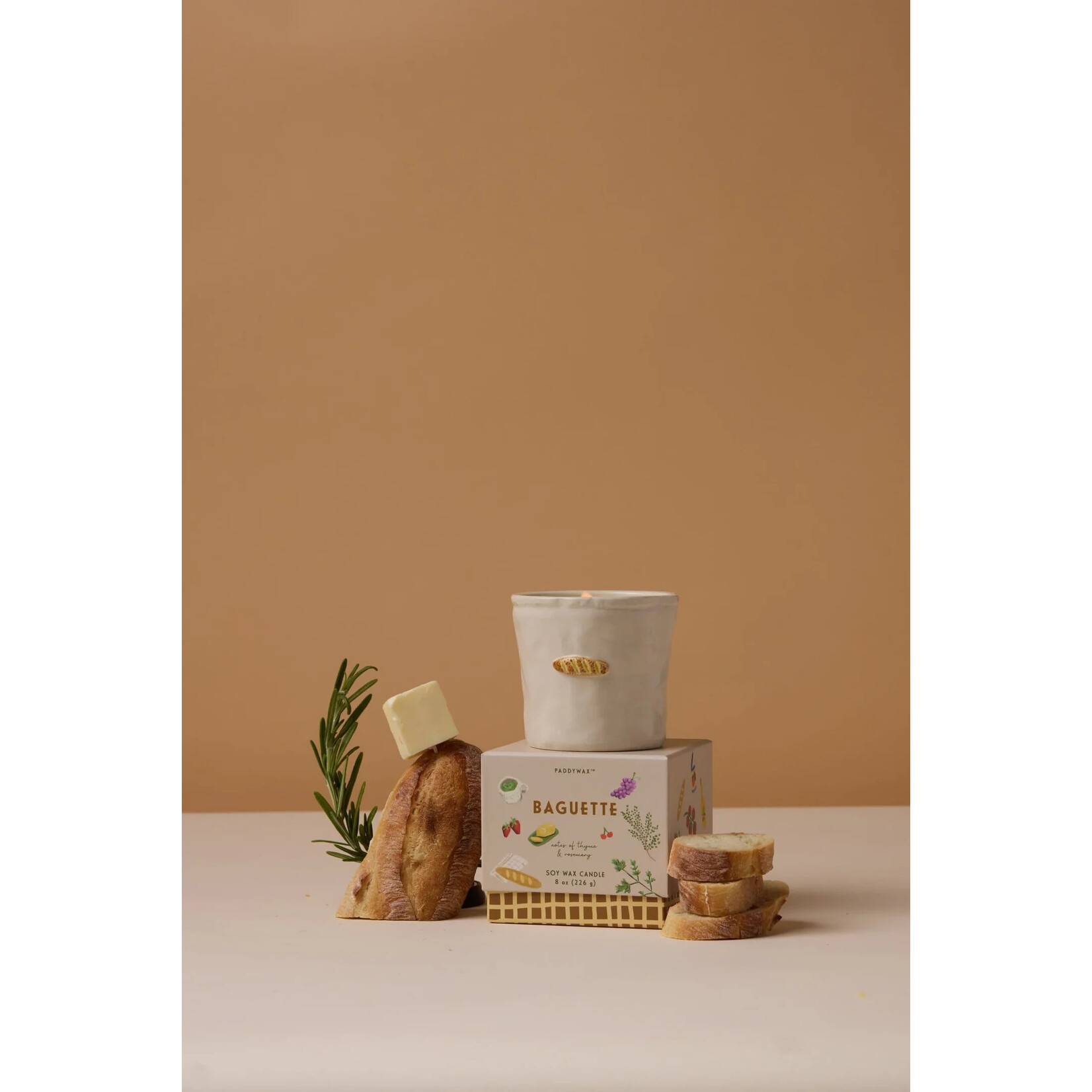 Paddywax Bistro Ceramic Candle- French Baguette