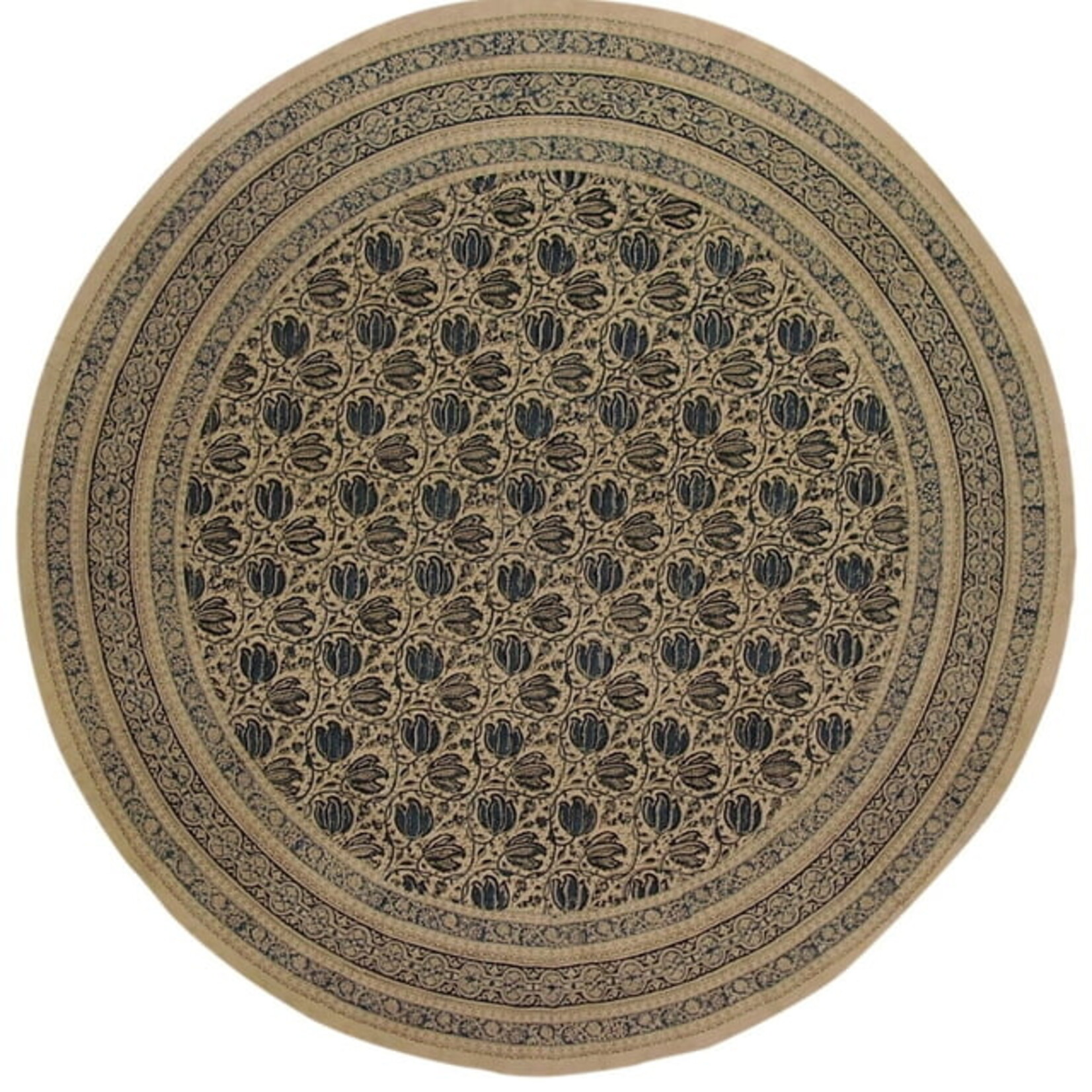 Veggie Natural Block 72" Round Tablecloth