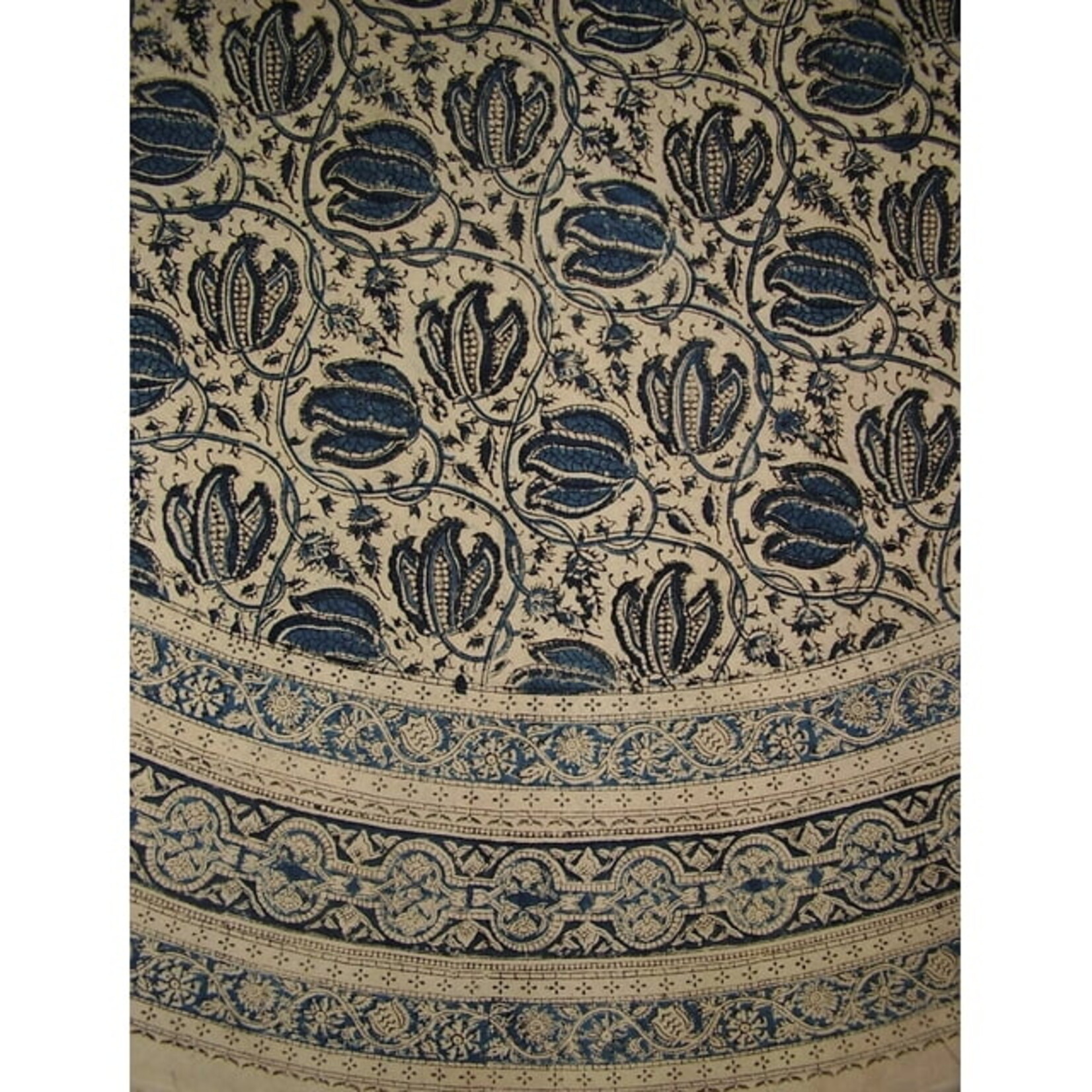 Veggie Natural Block 72" Round Tablecloth