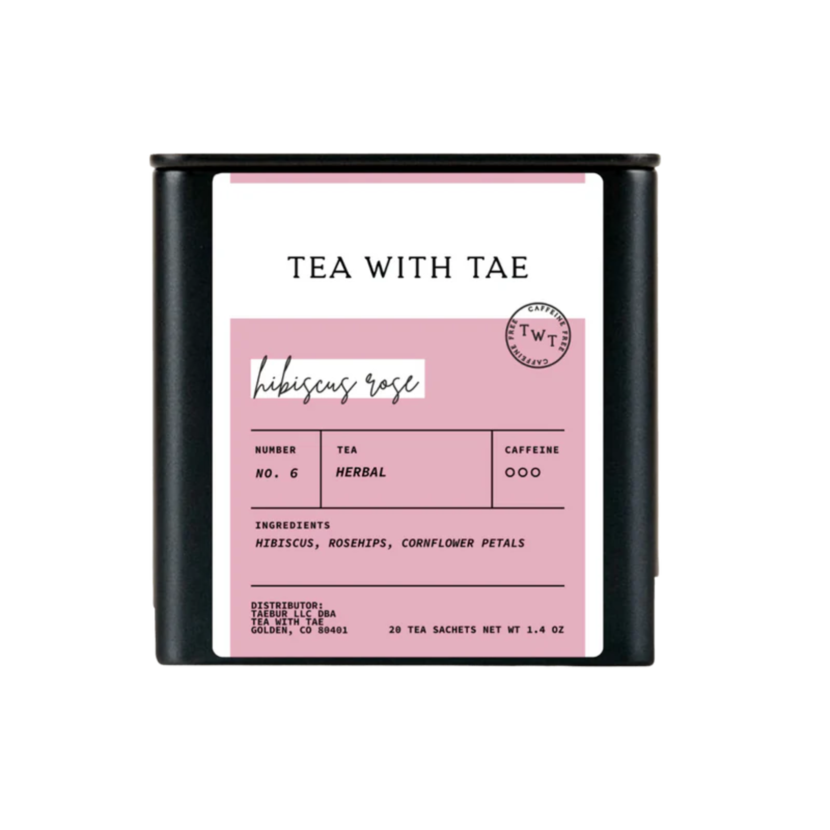 Tea with Tae HIbiscus Rose Herbal Tea Gift Tin