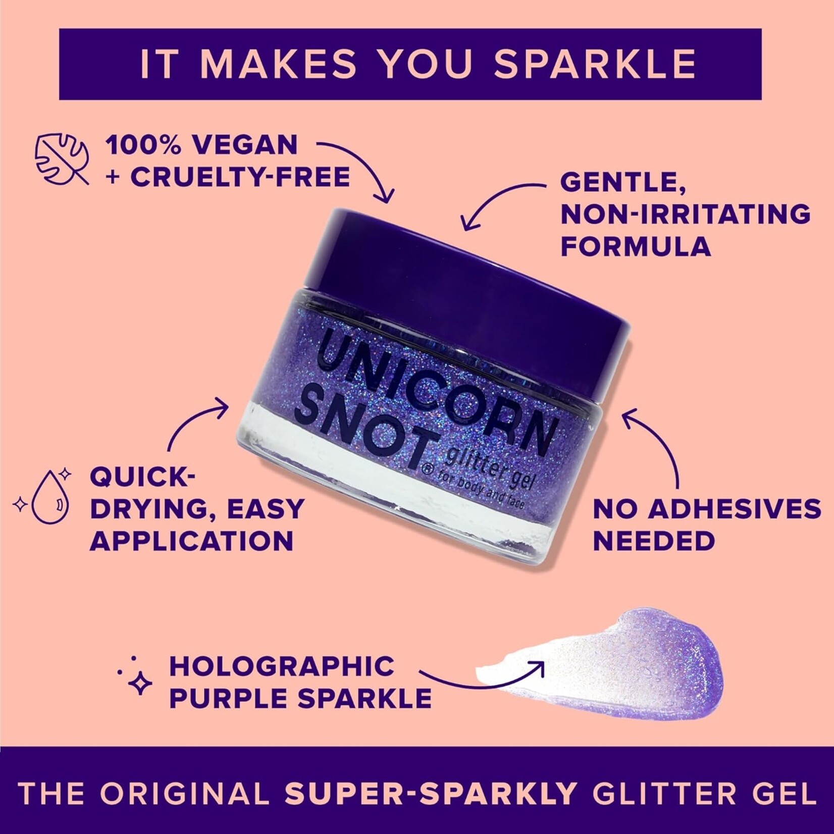 Unicorn Snot Original Glitter Body Gel- Ultraviolet (Purple)