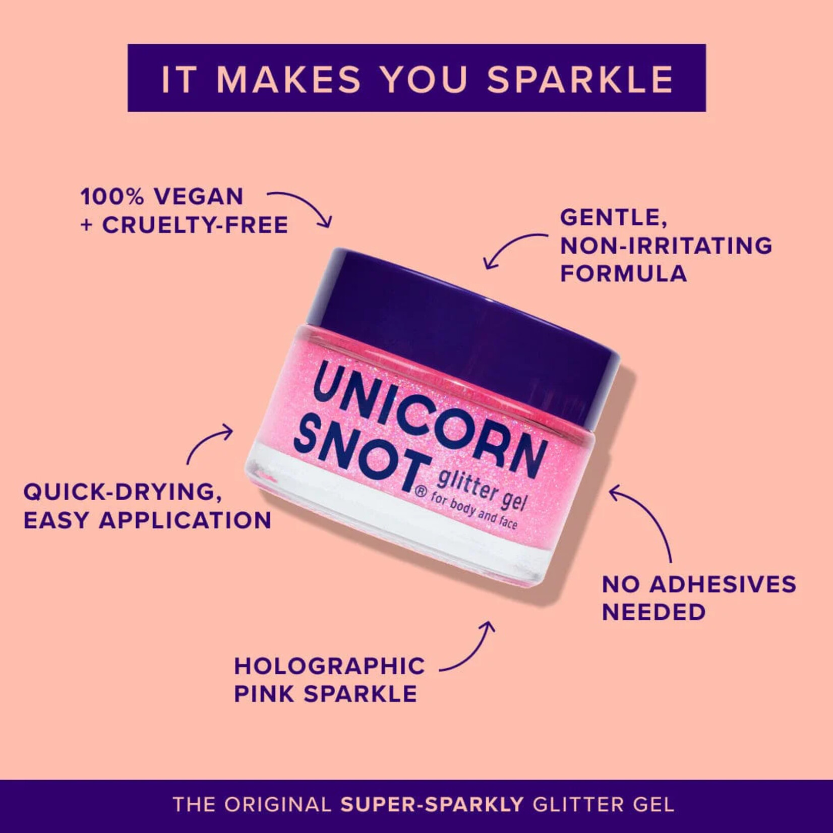 Unicorn Snot Original Glitter Body Gel- Flamingo (Pink)