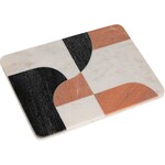 Marble Cutting Board Abstract- White Black Rust