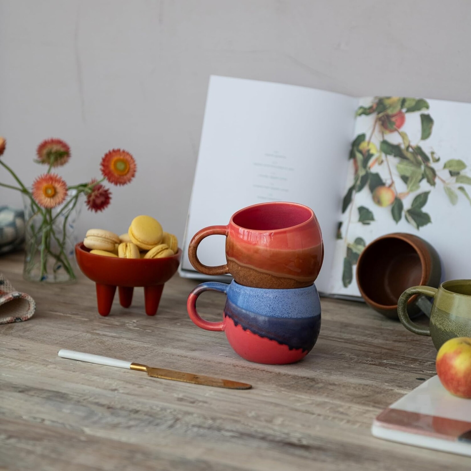 Resin Footed Bowl- Red