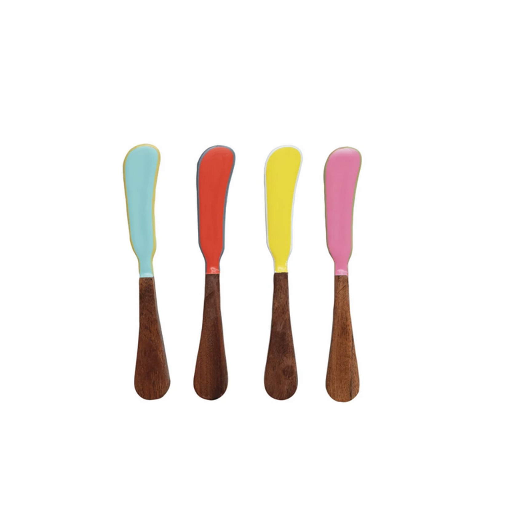 Creative Co-Op Enameled Stainless Steel and Mango Wood Canape Knife