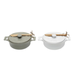 Creative Co-Op Stoneware Brie Baker and Spreader- Earth Tone