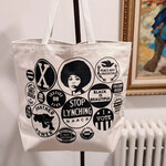 All Very Goods Power Button Tote Bag- Natural