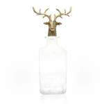 Jersey Art Glass Gold Stag Deer Whiskey Decanter