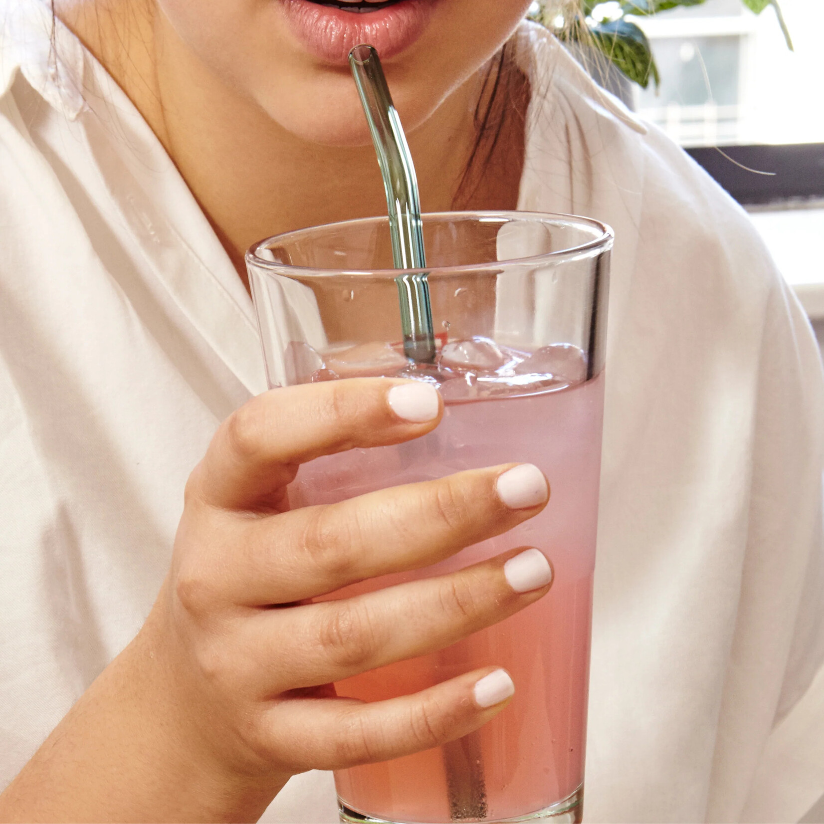 Rainbow Reusable Glass Straws