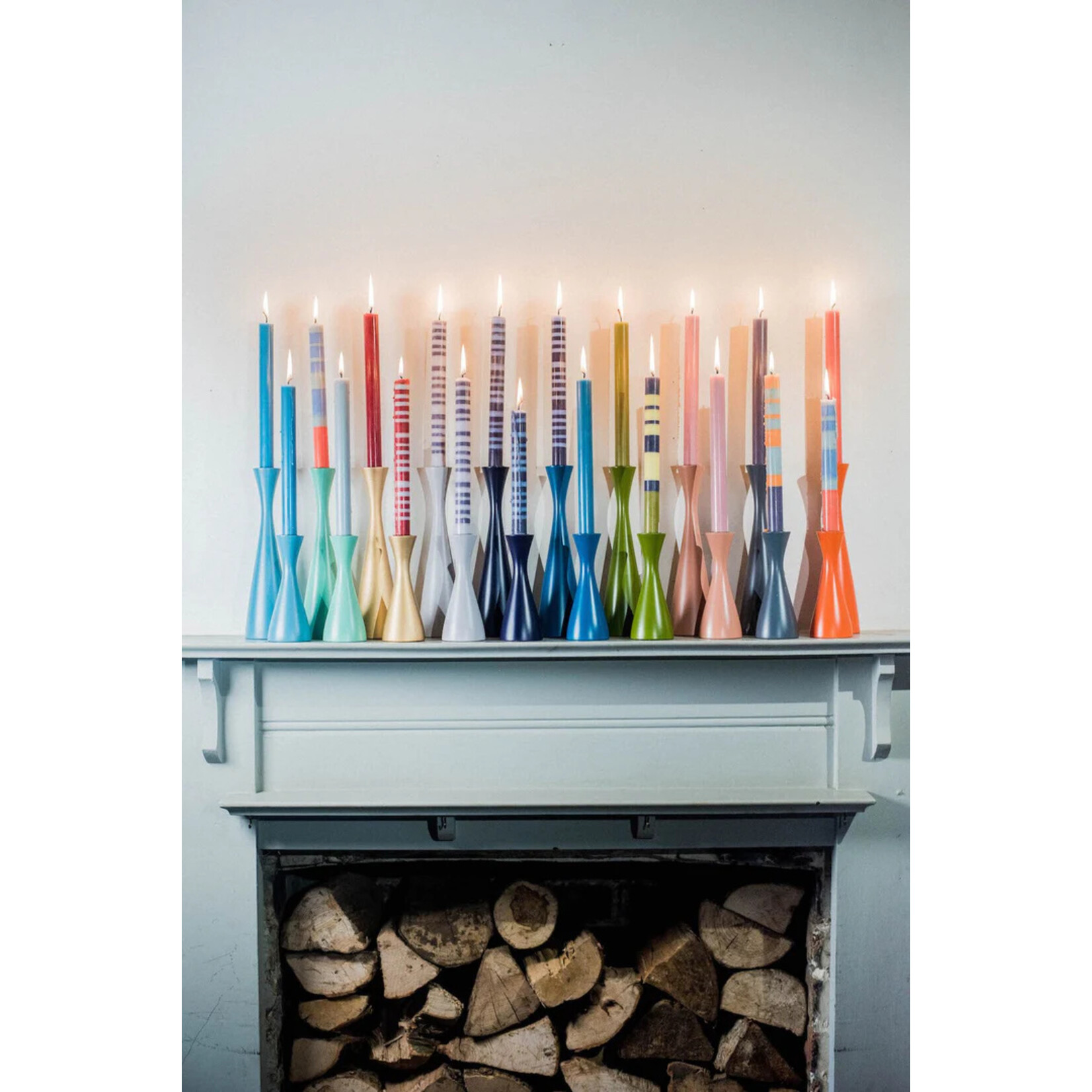 British Colour Standard Candle Multicolor Taper SET OF 6