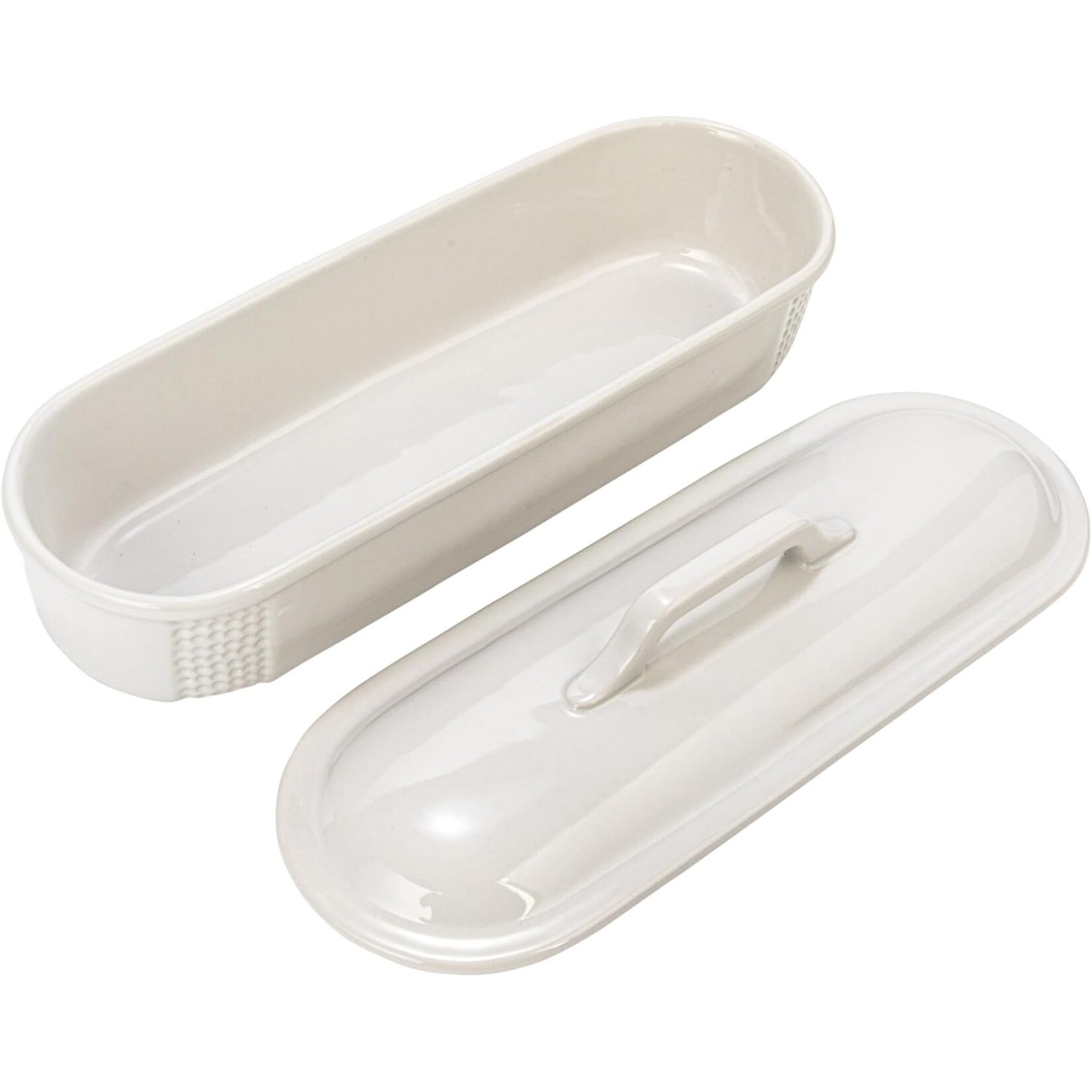 Creative Co-Op Stoneware Lidded Tureen- White