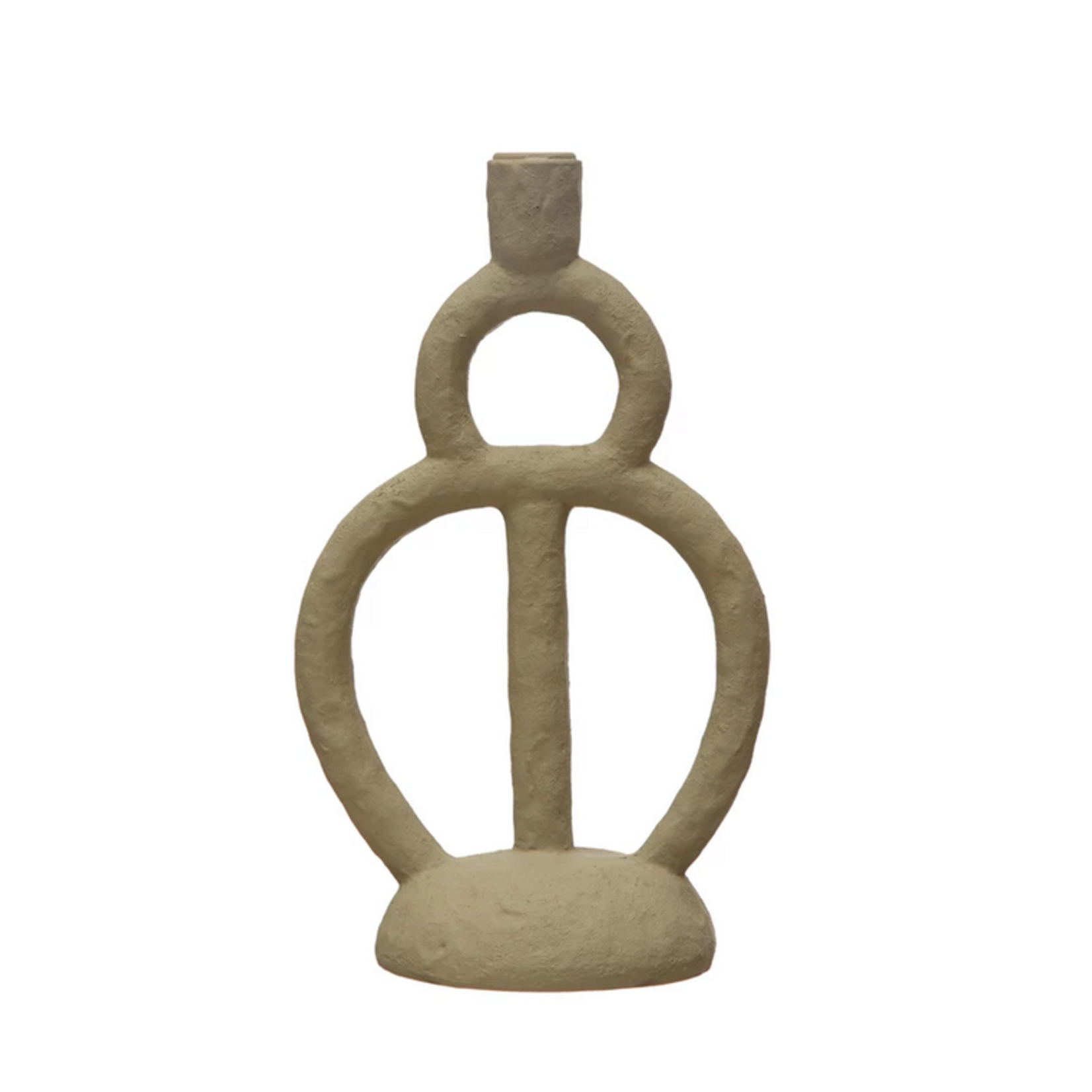 White Polyresin Taper Holder