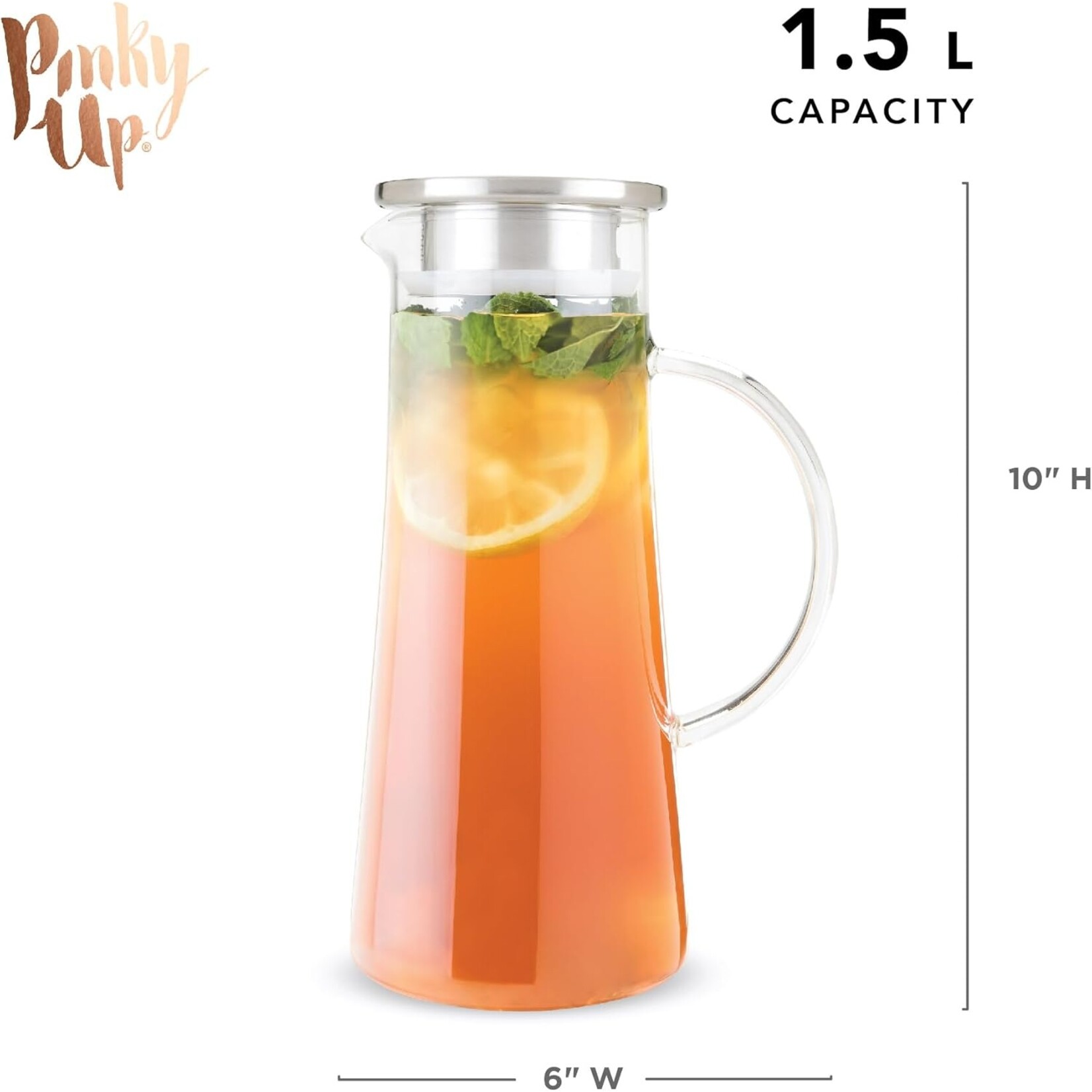 Pinky Up Glass Iced Tea Carafe w/ Infuser