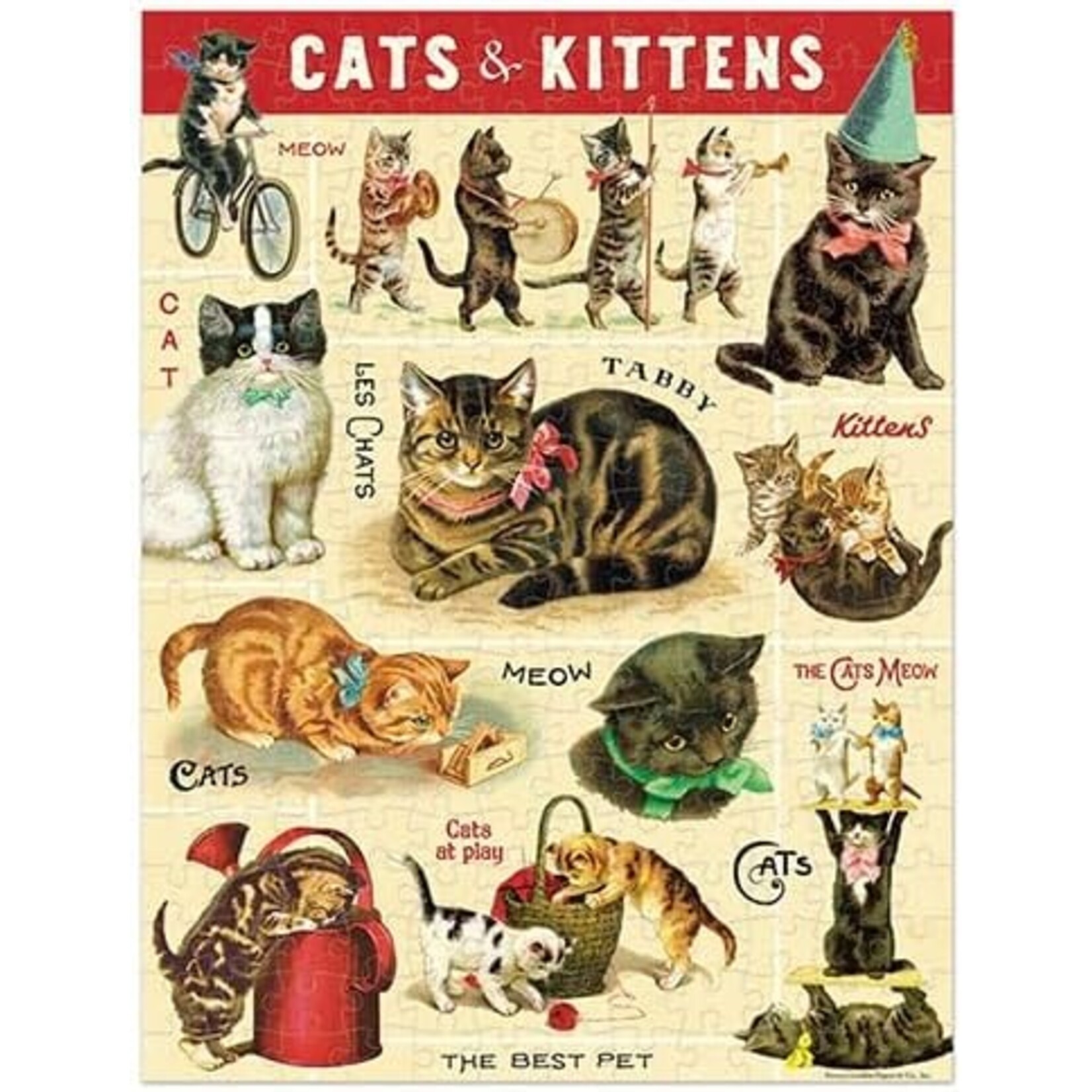Cavallini Papers Vintage Cats 240pc Mini Puzzle