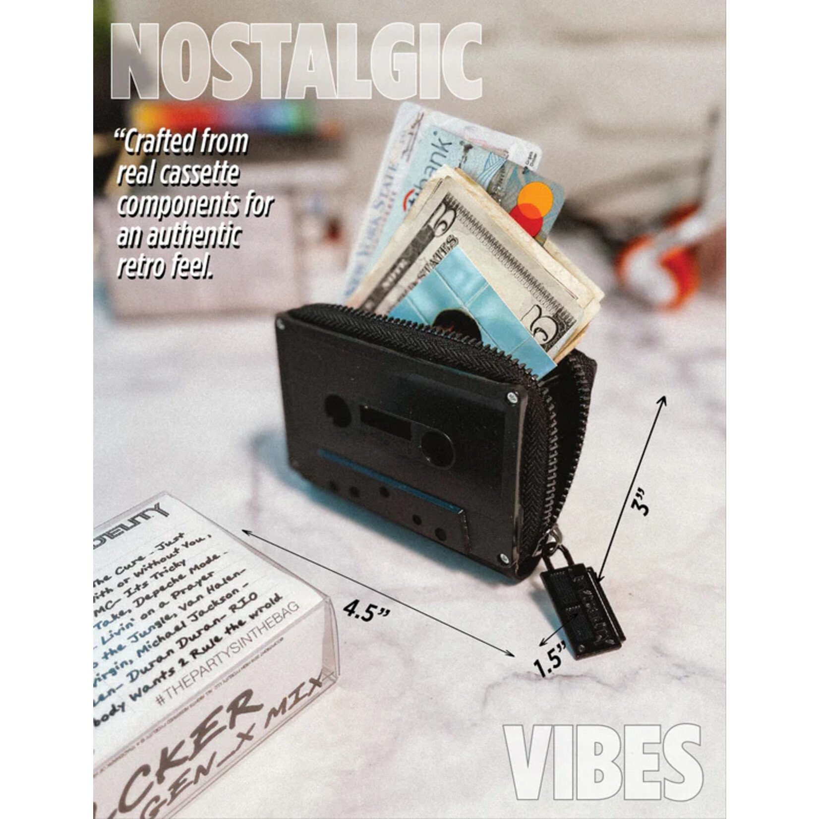 Fydelity Cassette Tape Wallet- Matte Black