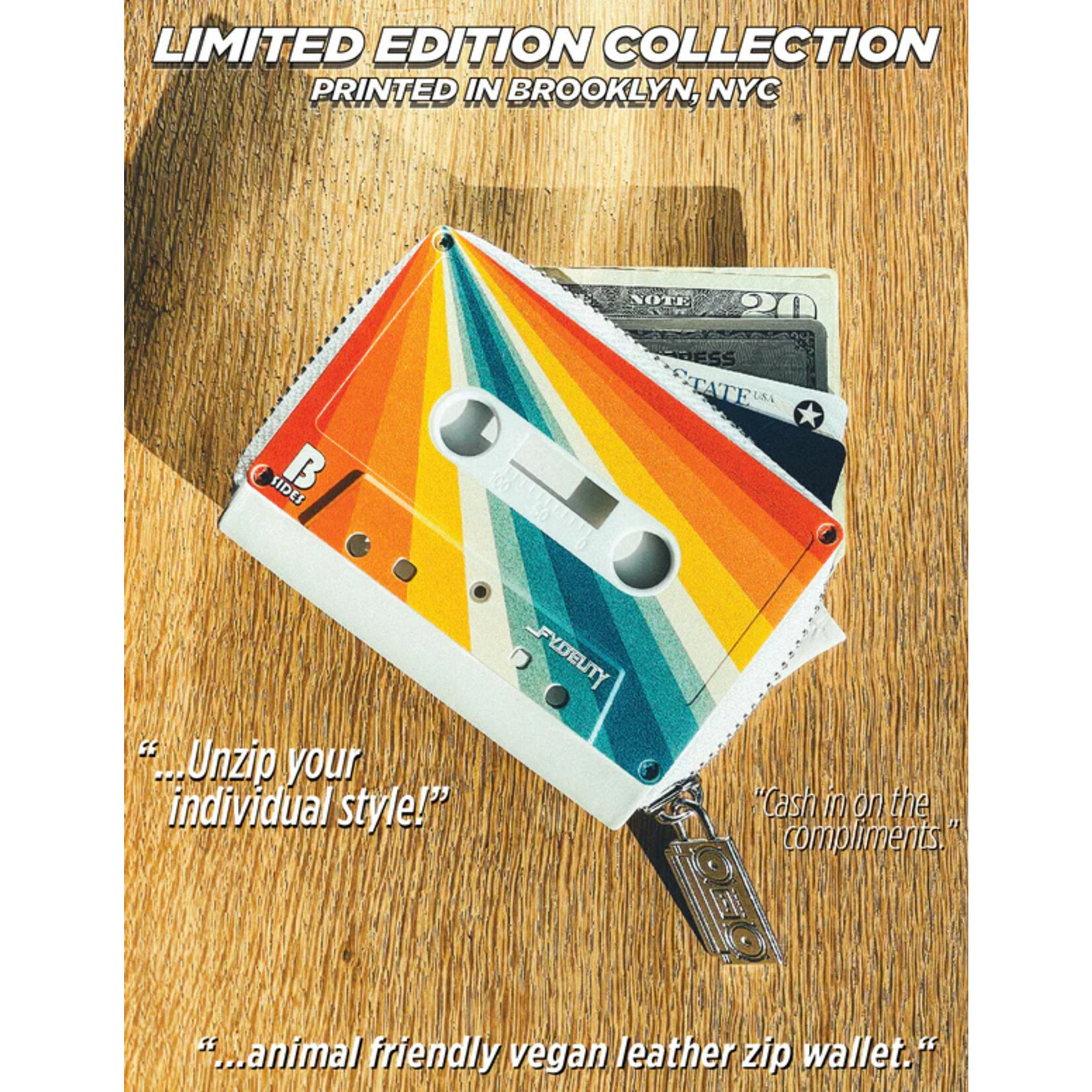 Fydelity Cassett Tape Wallet- Rainbow
