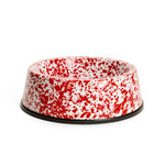 Crow Canyon Home CCH Splatter Enamel Large Pet Bowl- Red