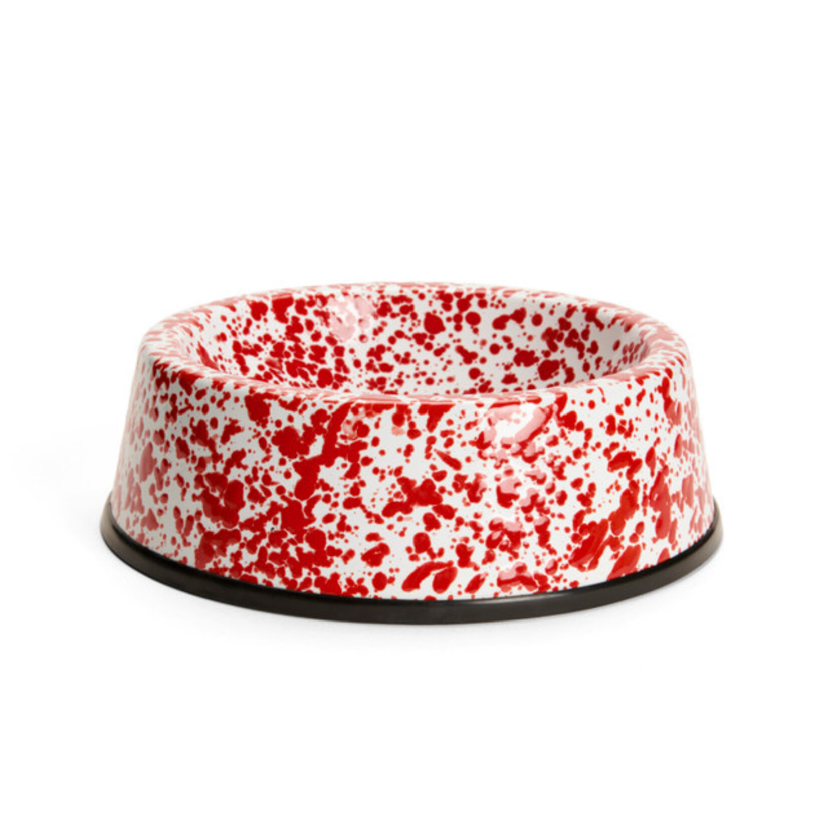 Crow Canyon Home CCH Splatter Enamel Large Pet Bowl- Red