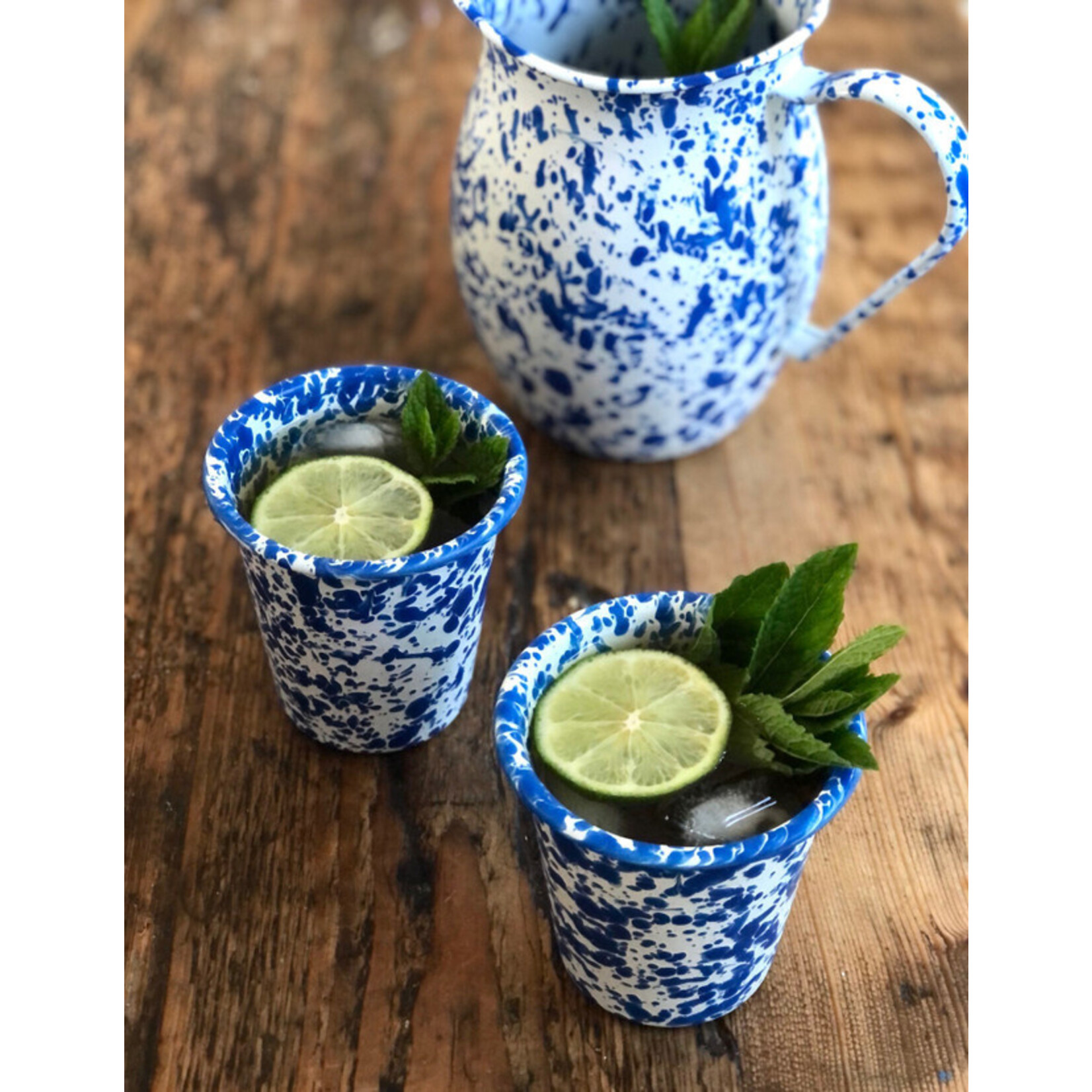 Crow Canyon Home CCH Splatter Enamel Large Pitcher- Green Splatter