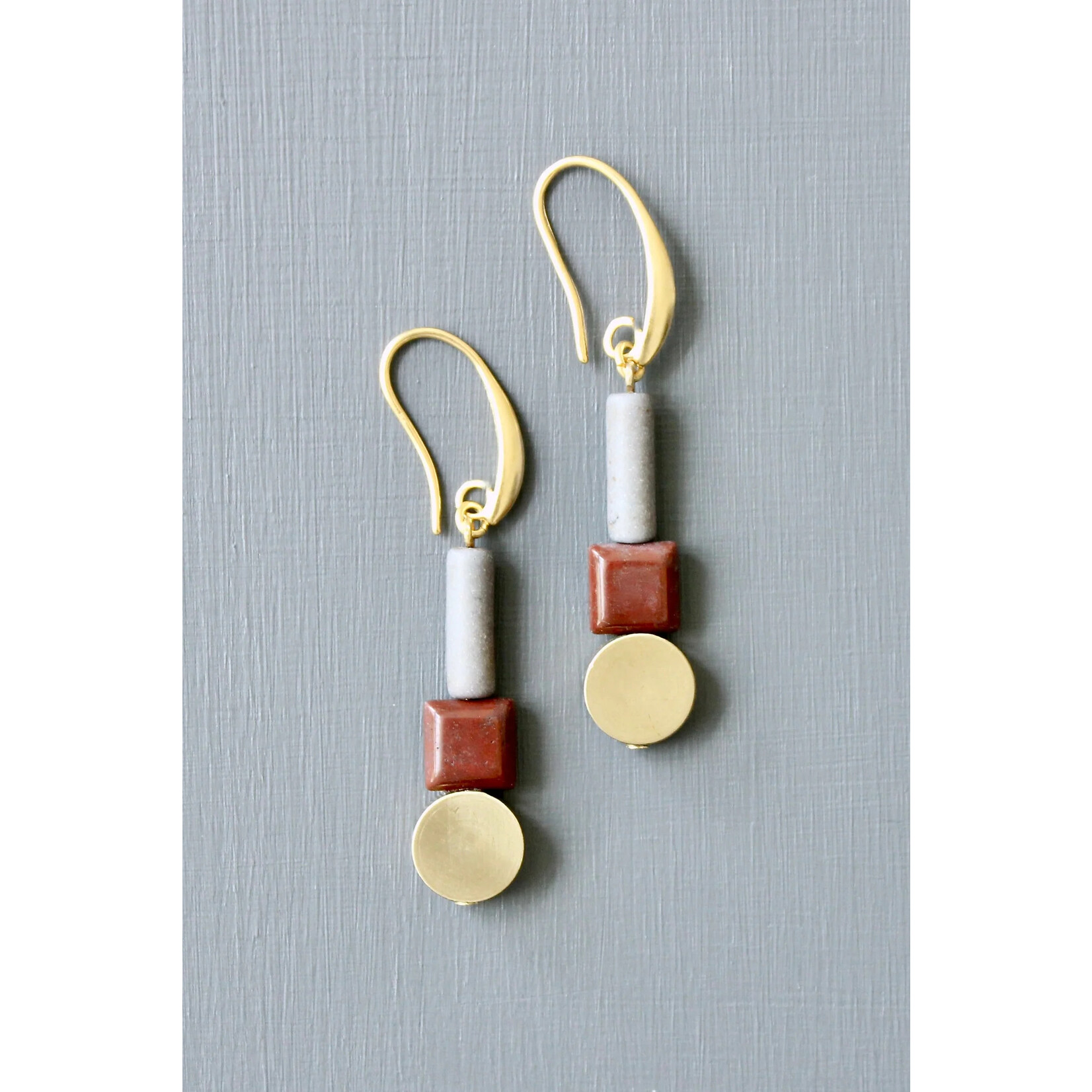 David Aubrey Jewelry Burgundy and Gray Earrings