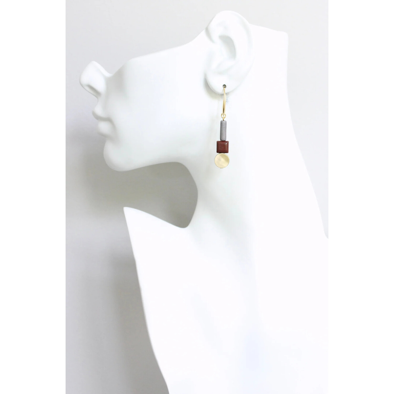 David Aubrey Jewelry Burgundy and Gray Earrings