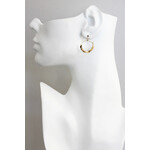 David Aubrey Jewelry Mini Gold Hematite Hoop Earrings