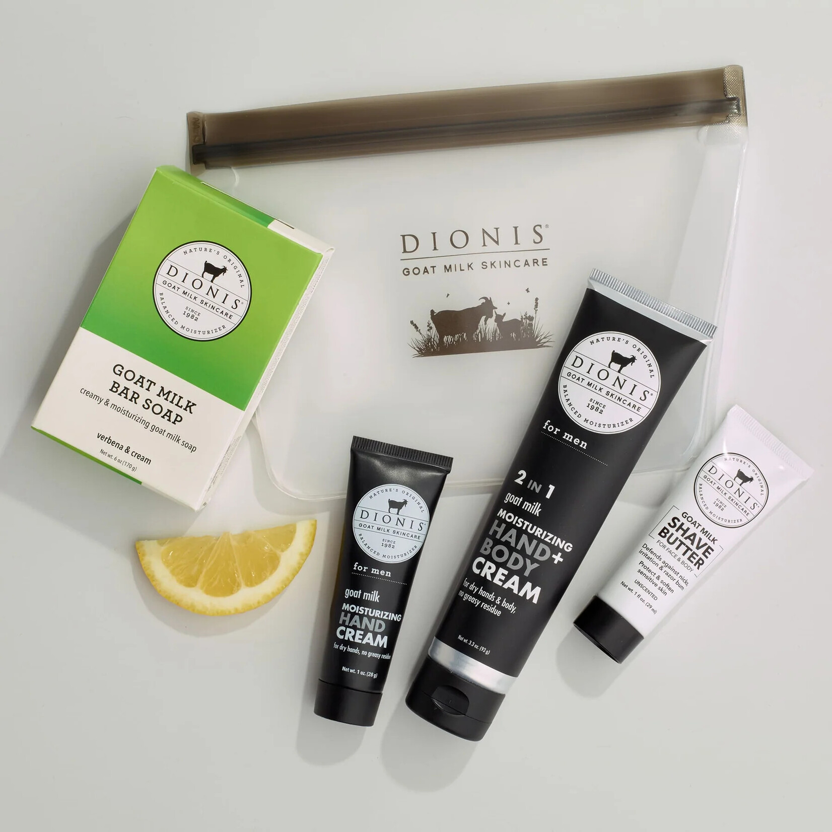 Dionis Milk Skincare Men's Goat Milk Essentials Travel Kit