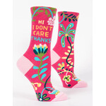 Blue Q Hi. I Don't Care. Crew Socks