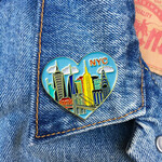New York City Skyline Heart Pin