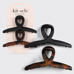 KITSCH Recycled Plastic Large Loop Claw Clip - Black & Tort