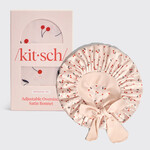KITSCH Adjustable Oversize Satin Bonnet- Cherry Print
