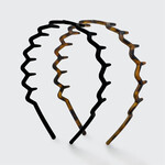 KITSCH Zig Zag Headband- 2Pc Black Tort