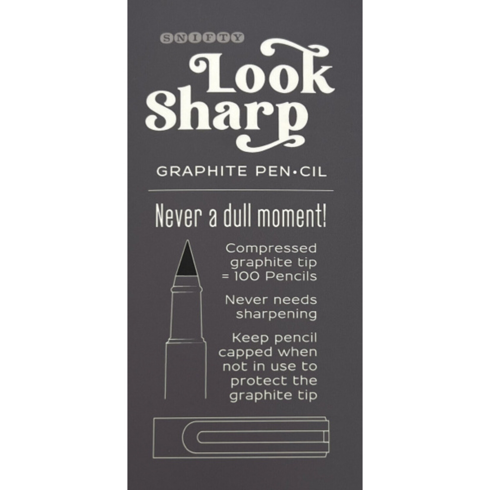 Looking Sharp Grapite Pencil and Eraser- Graphite