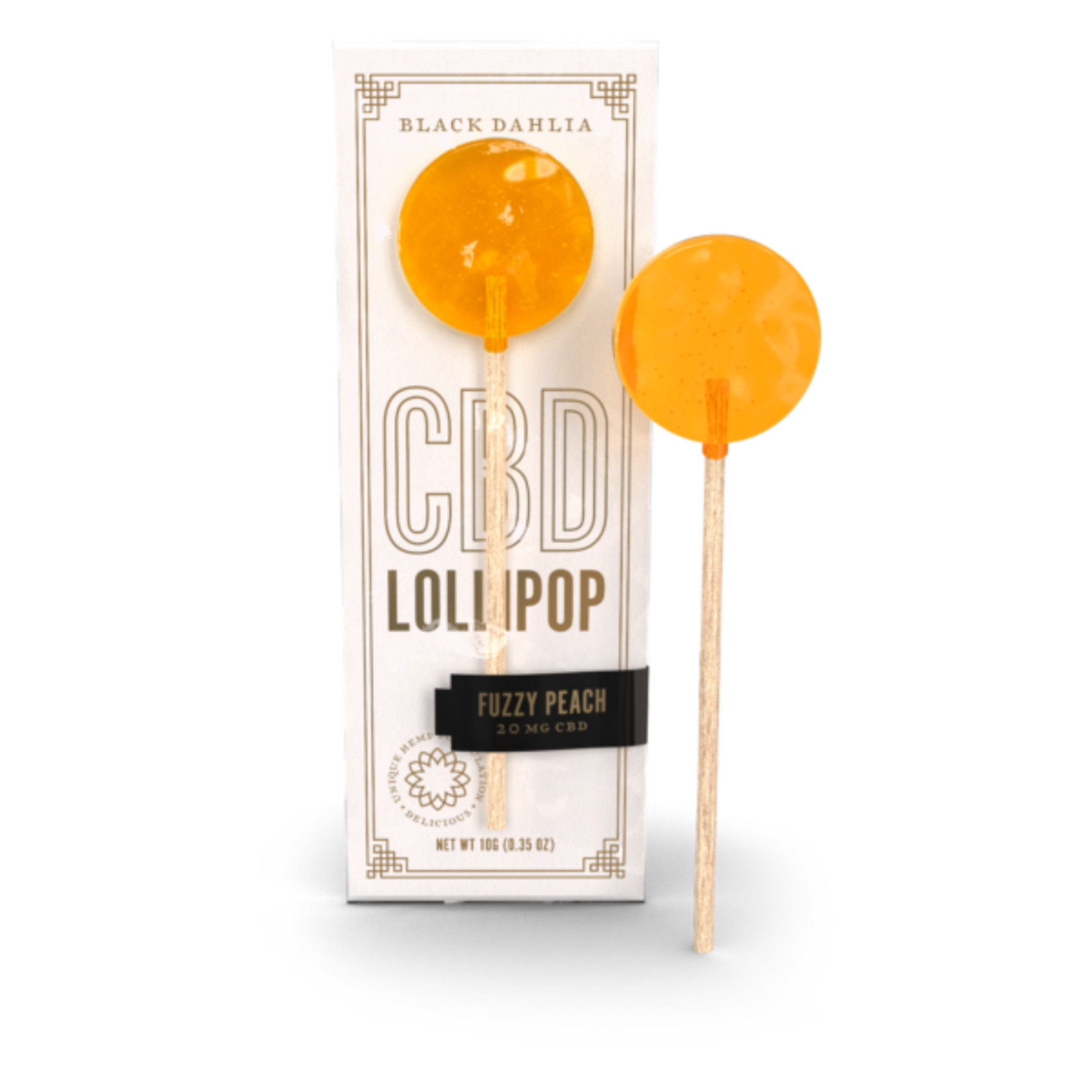 Black Dahlia CBD Lollipop- Fuzzy Peach