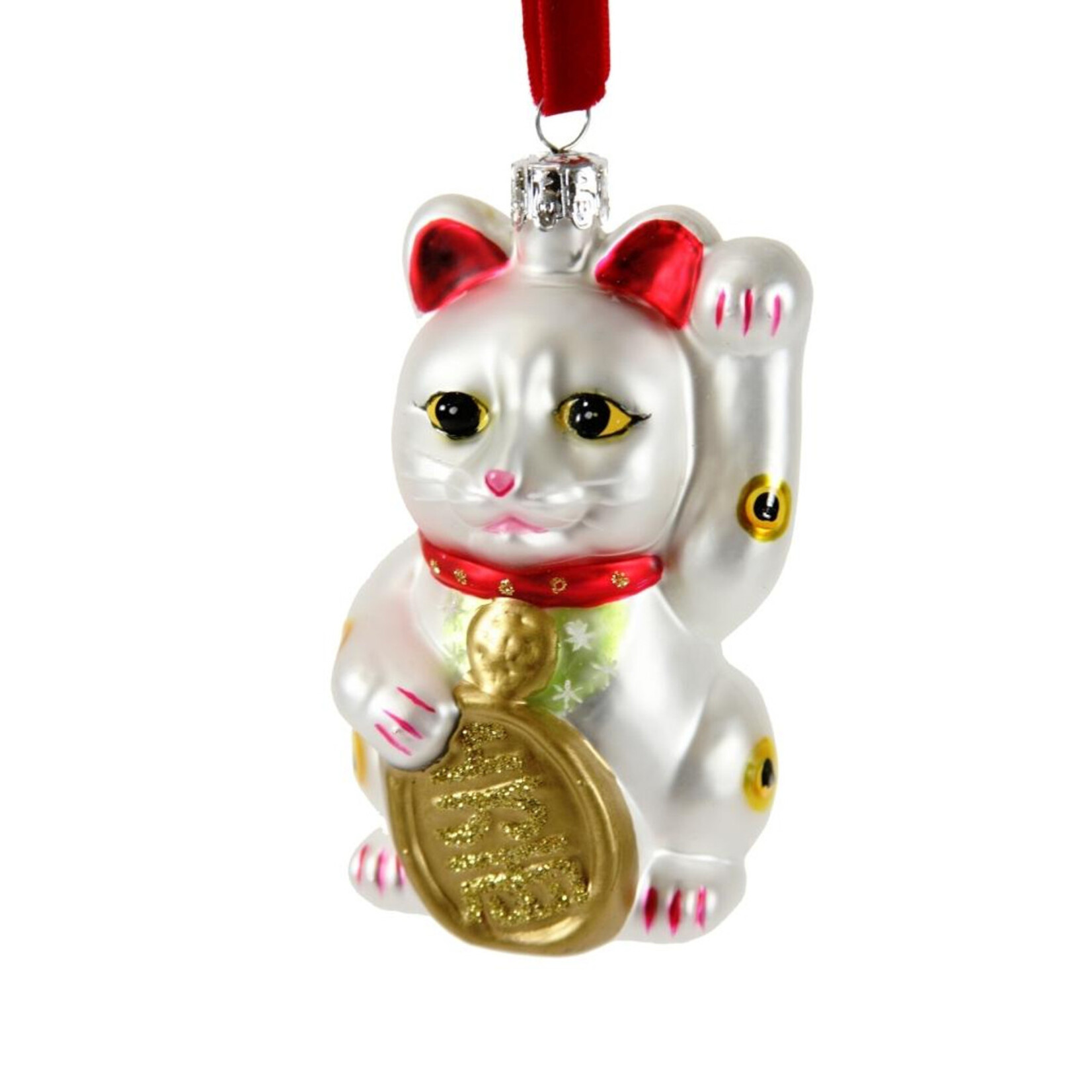 Cody Foster Lucky Cat White Ornament