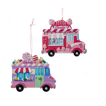 Kurt S. Adler Cotton Candy and Lollipop Truck Ornaments