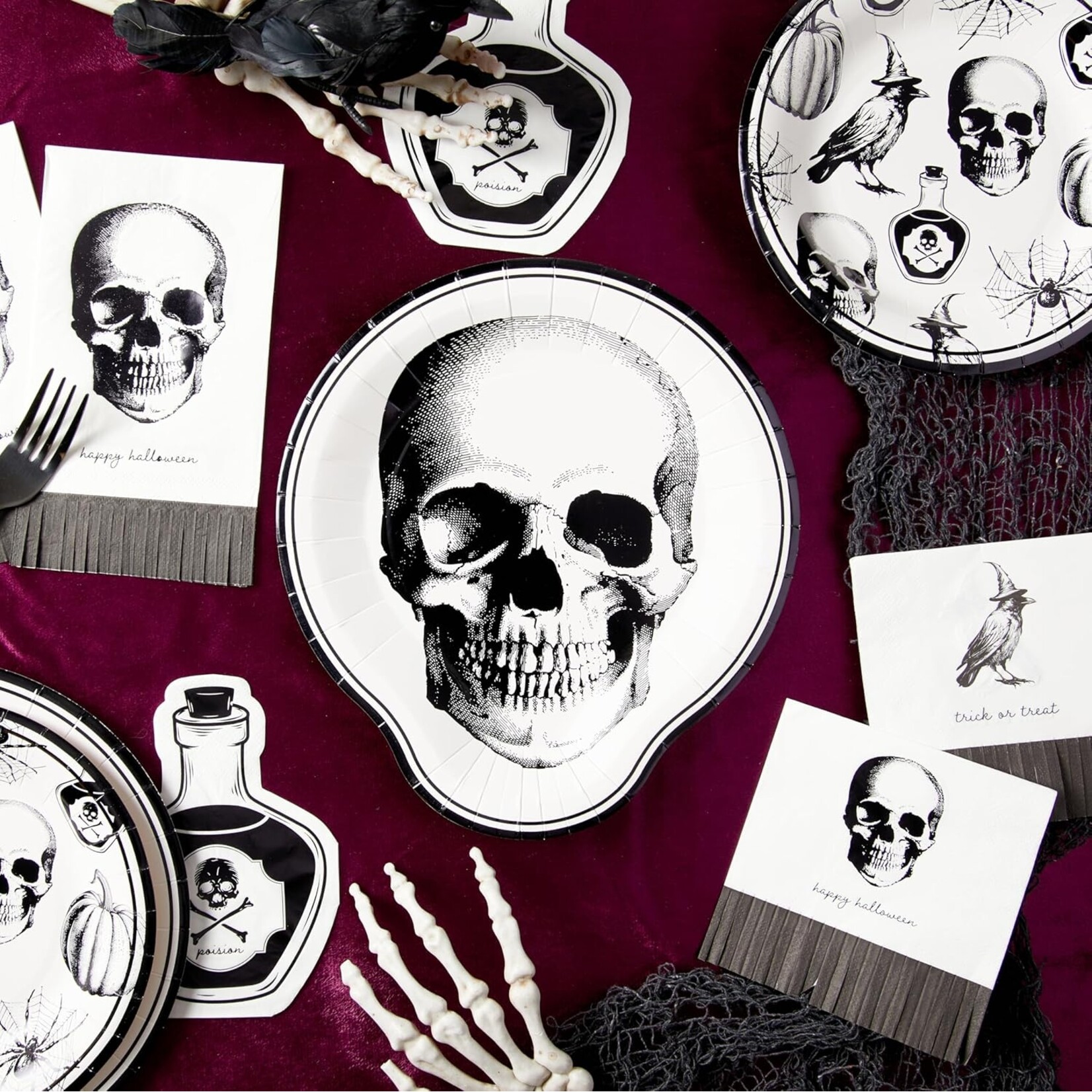 CR Gibson Apothecary Halloween Dinner Party Plates