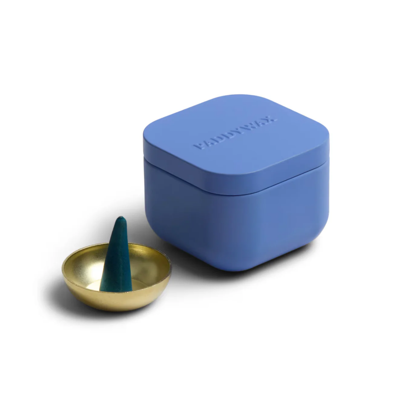 Paddywax Periwinkle Tin Incense Cones and Holder -  Fresh Air & Sea Salt