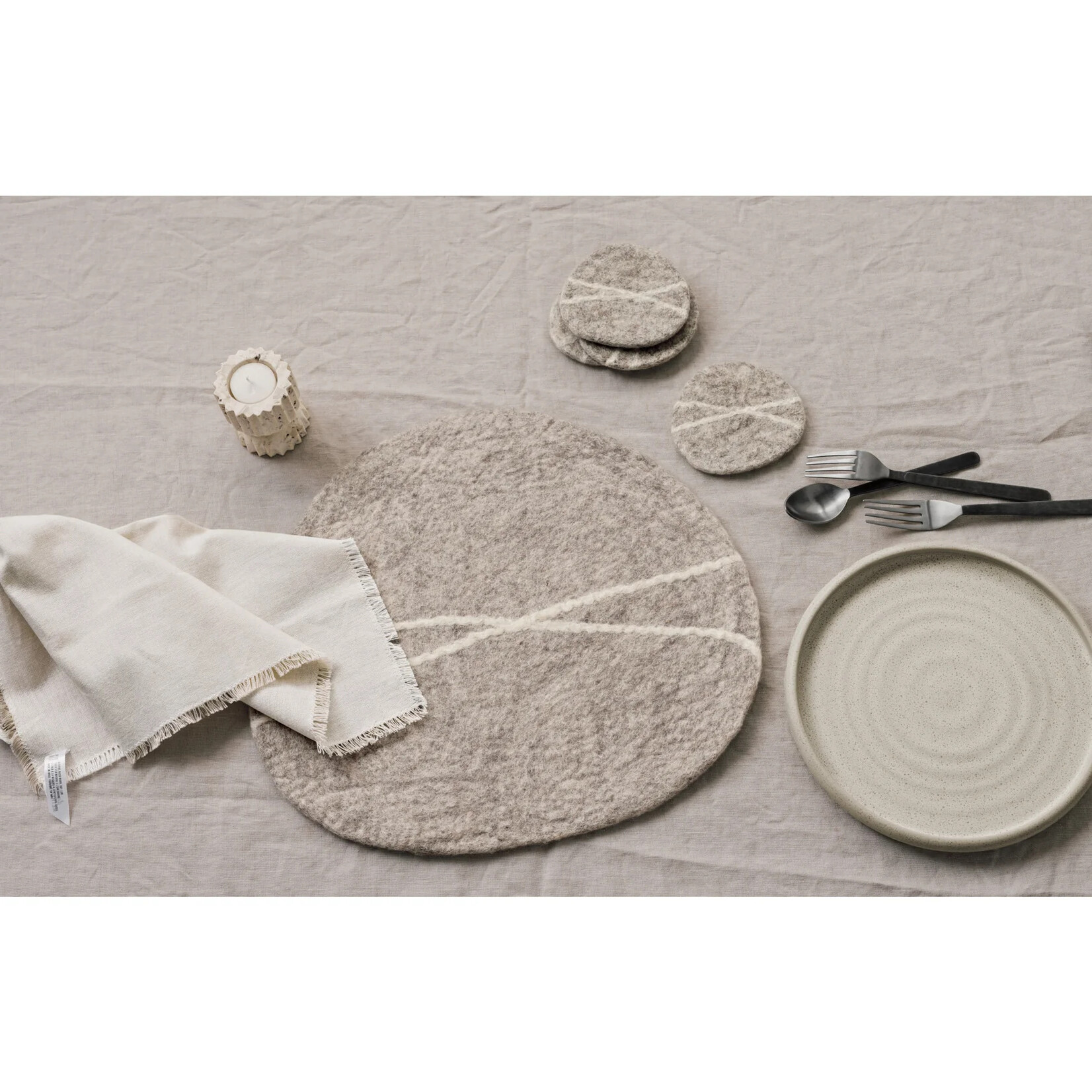 Now Designs Straito Felt Coaster SET OF 4 - Flint