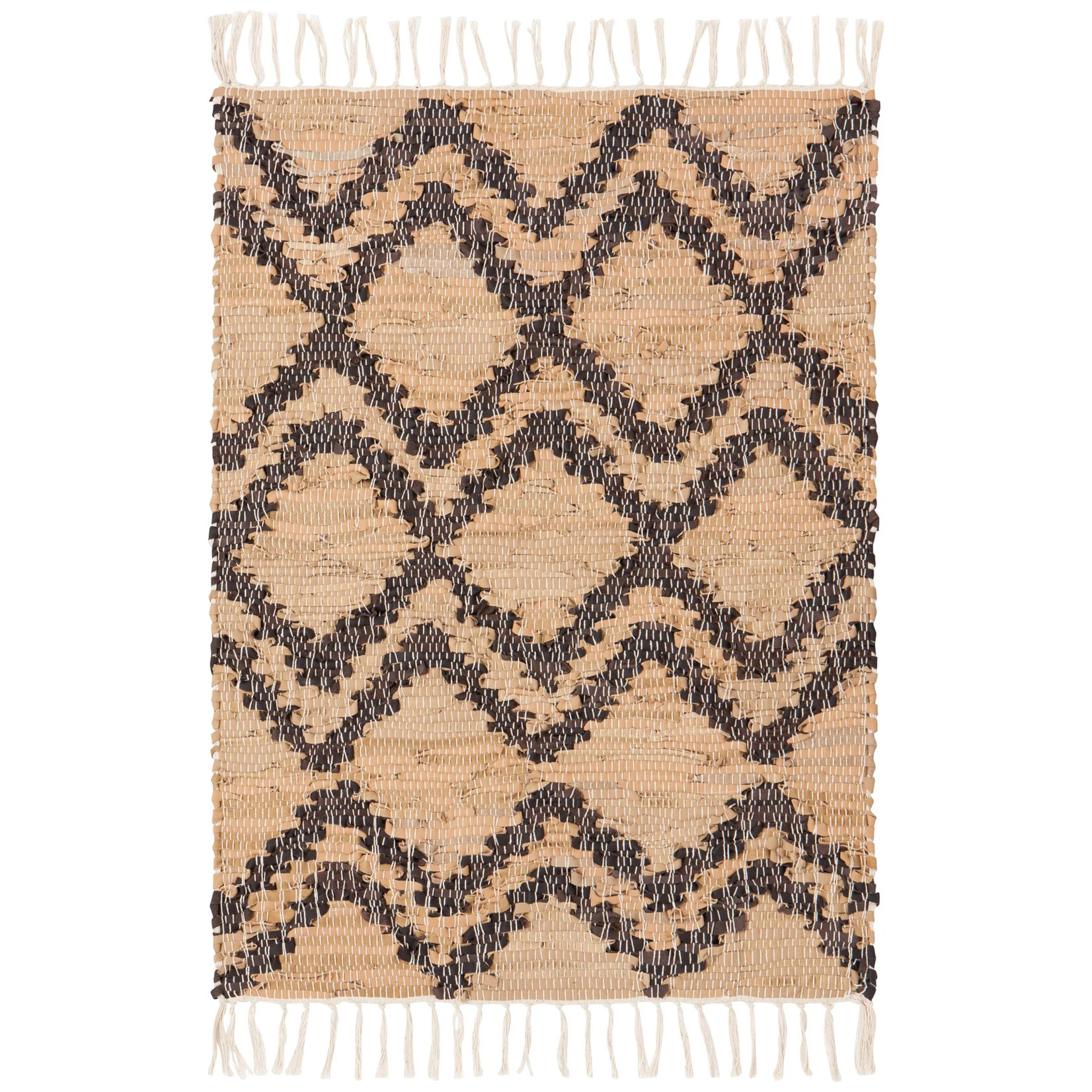 Now Designs Tetra Recycled Leather Chindi 2' X 3' Rug