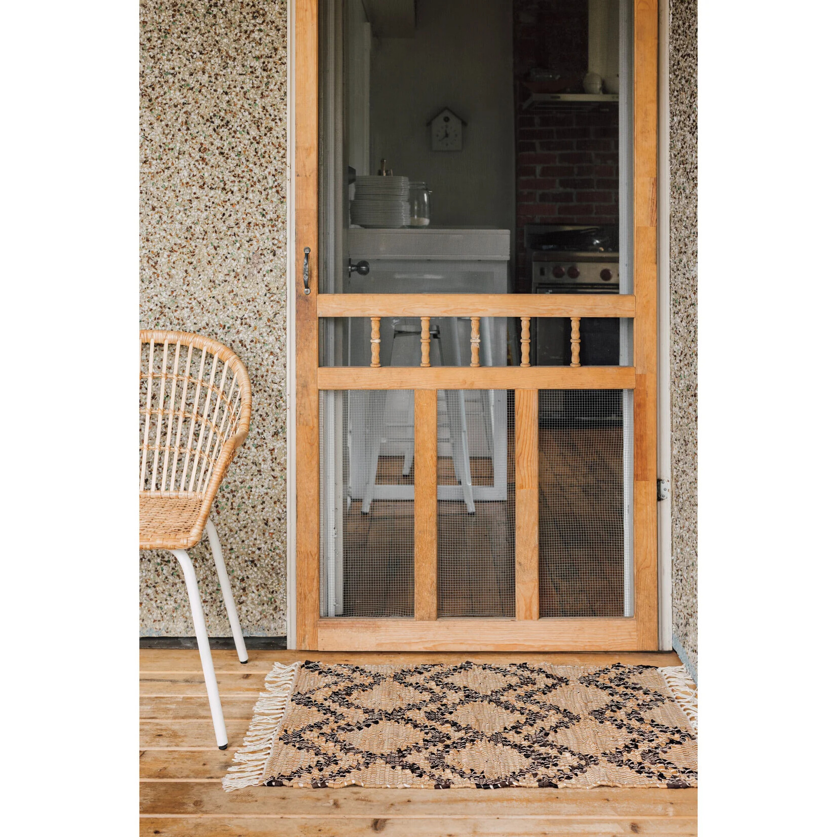Now Designs Tetra Recycled Leather Chindi 2' X 3' Rug