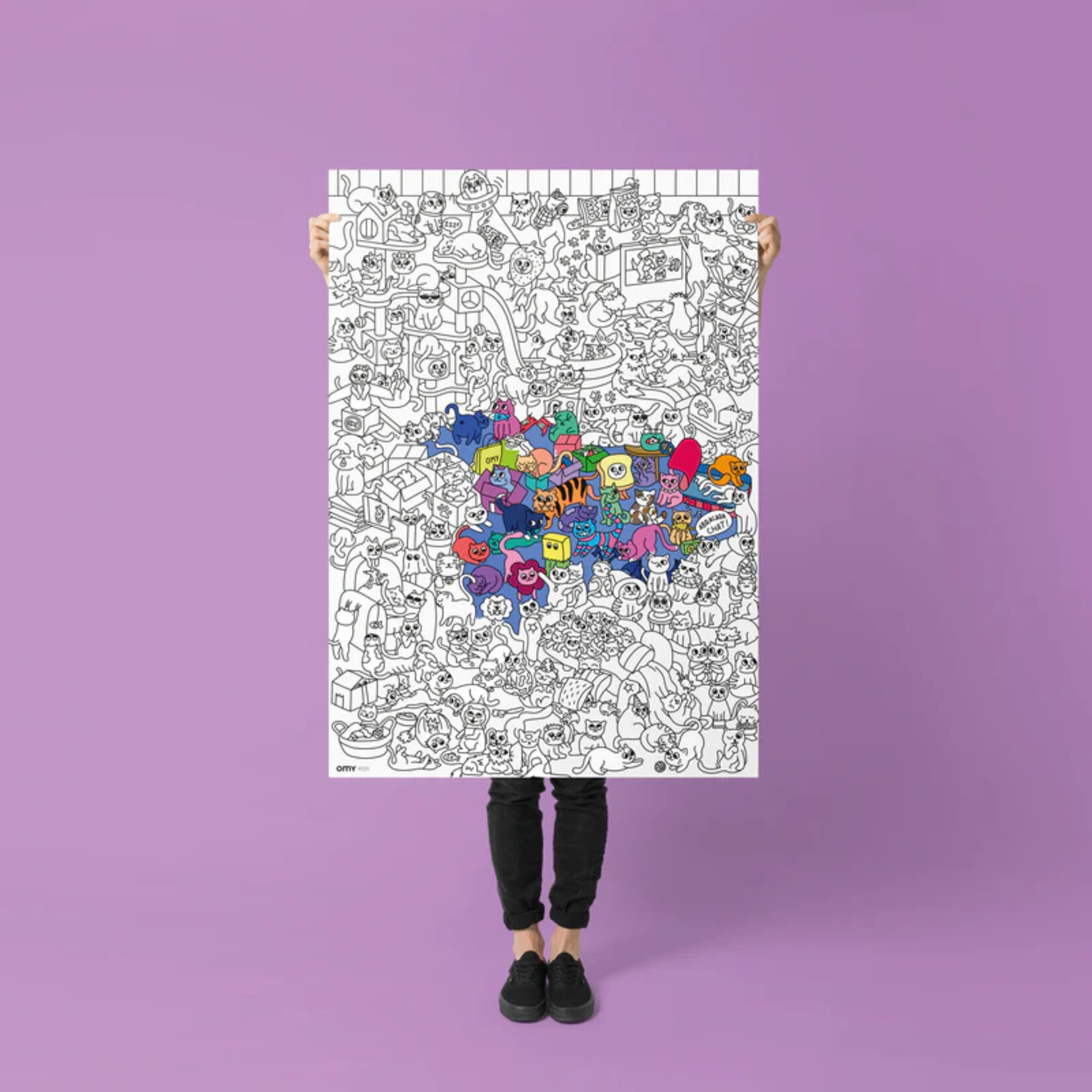 Giant Kitty Coloring Poster