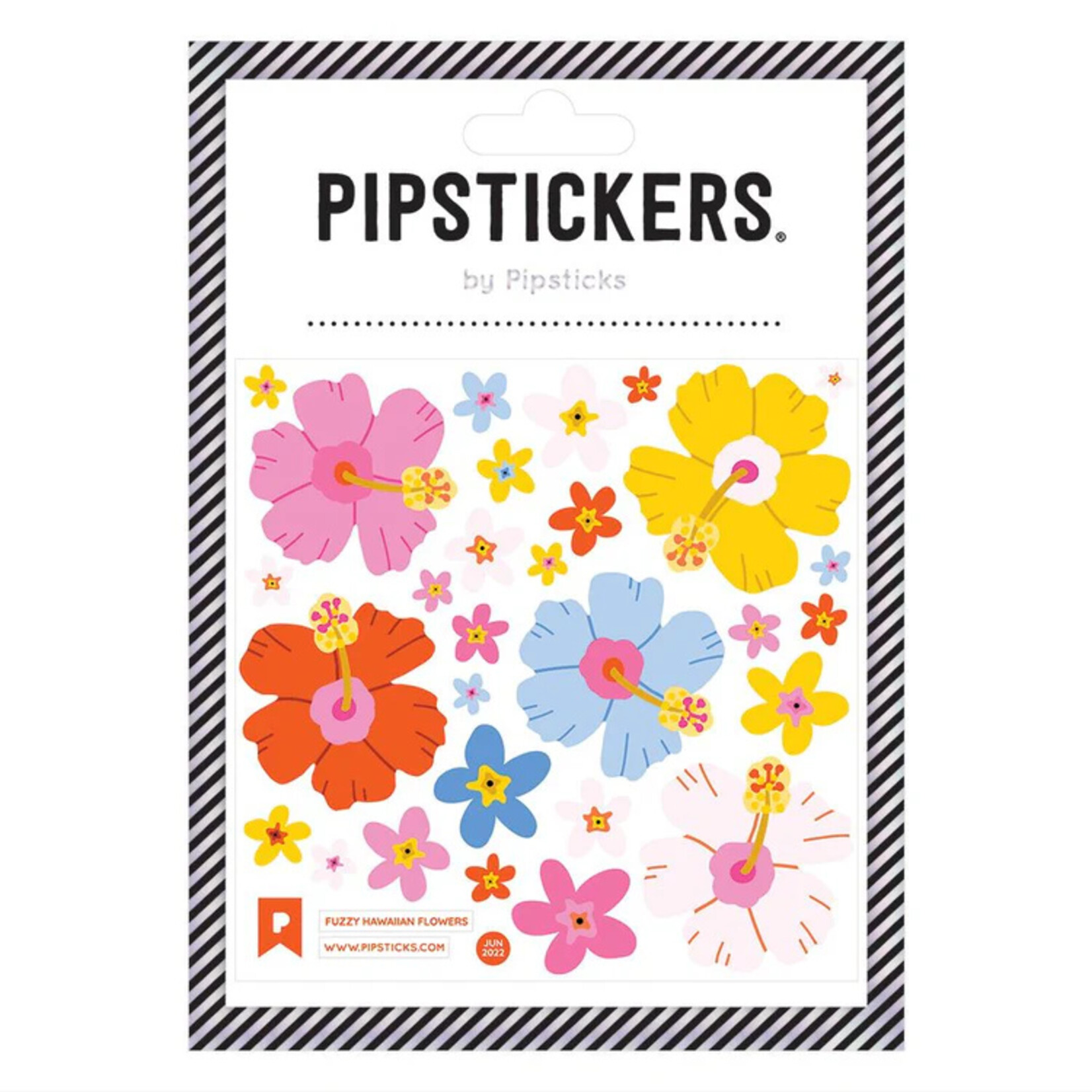 Pipsticks Fuzzy Hawaiian Flowers Stickers