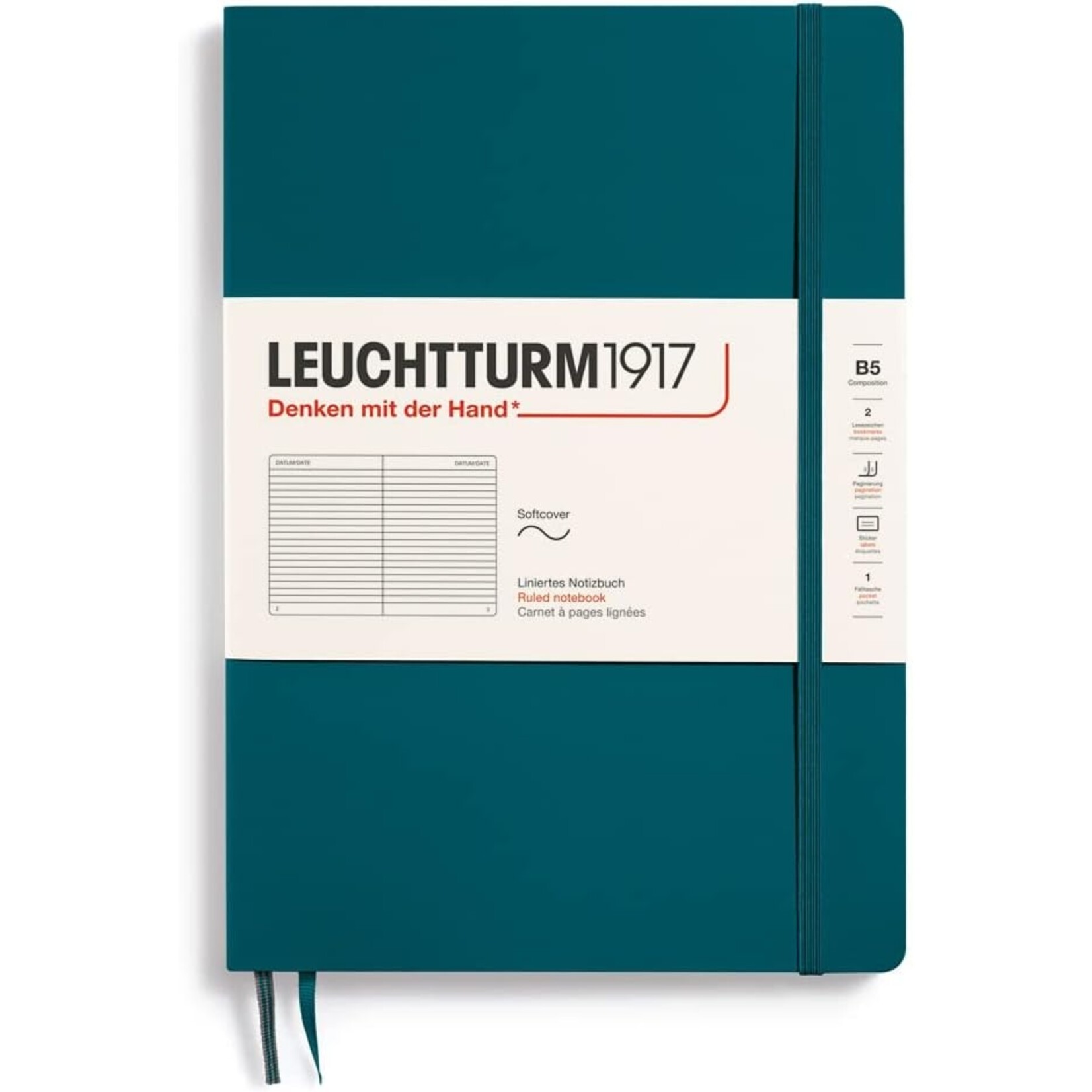 Leuchtturm1917 Composition (B5) Softcover- Pacific Green Ruled