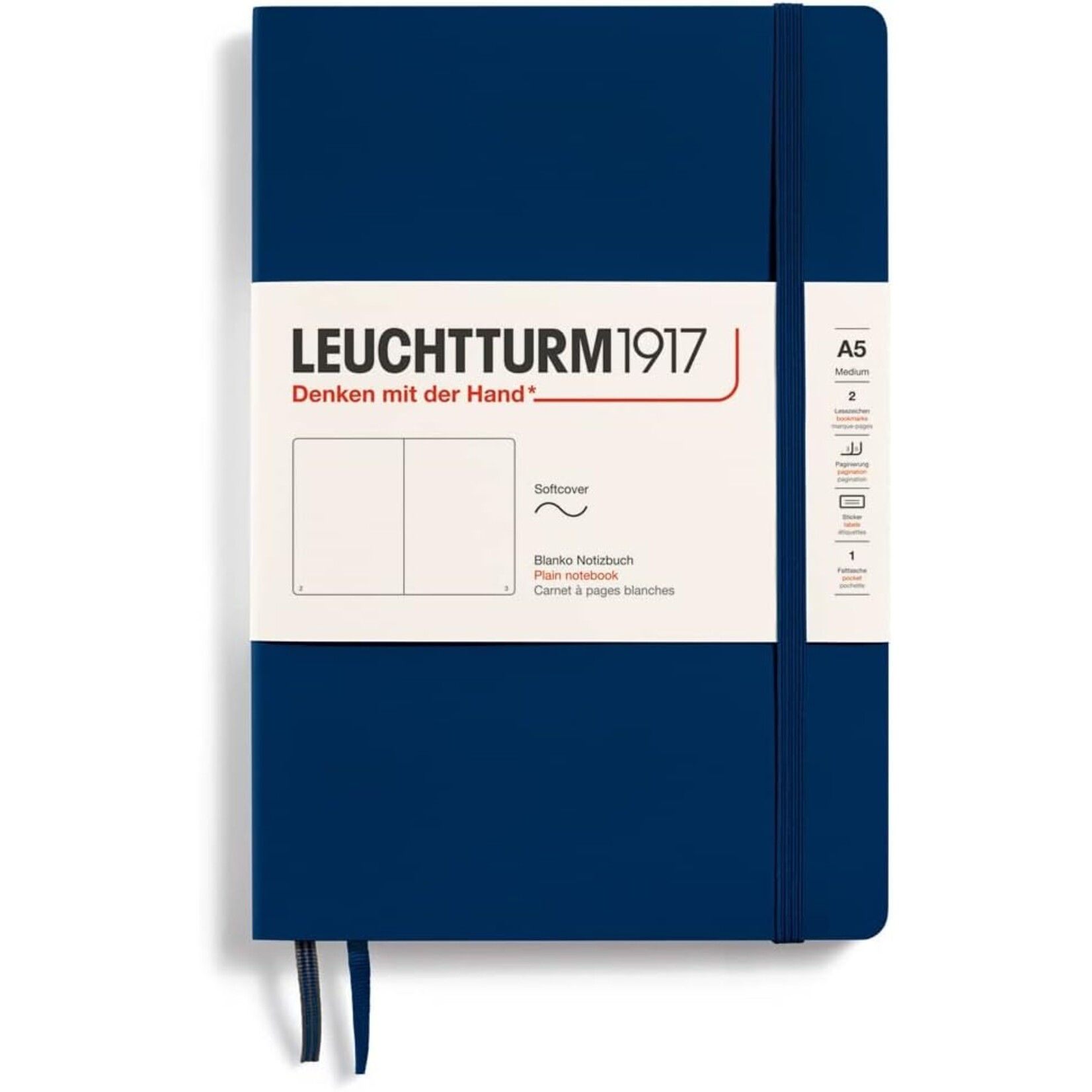 Leuchtturm1917 Medium (A5) Softcover- Navy Plain